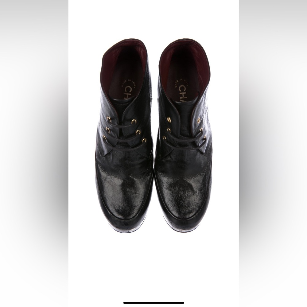 Chanel Black Leather Boots